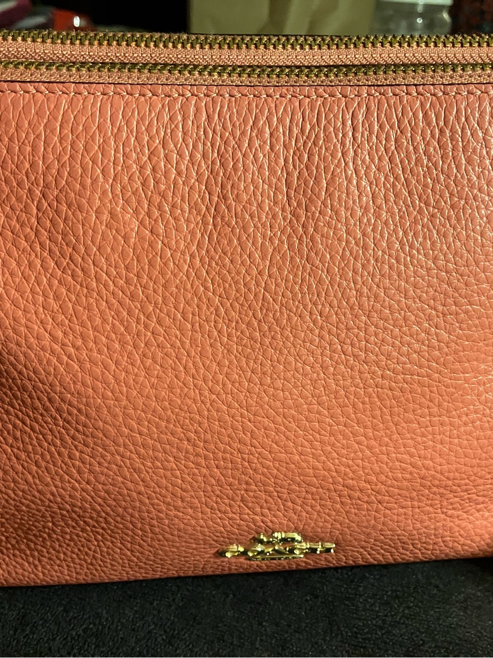 Coach Pebbled Leather Mia Crossbody Bag in Coral - Picture 6 of 15
